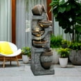thumbnail image 6 of Watnature 5-Tier Natural Looking Stone Fountain Outdoor Water Fountain with LED Lights Resin Fountain Decor for Garden Patio, 6 of 14