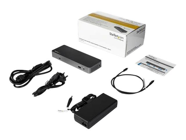 Startech Universal Thunderbolt 3 or USB-C Host Docking Station - Dual Monitor 4K DisplayPort - 60W Power Delivery - TB3 / USB 3.1 Gen 2 Type-C Dock - Mac & Windows