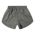 thumbnail image 5 of Women's Summer Athletic Running Shorts with Side Zipper Pockets Elastic Waist High Slit Casual Workout Gym Sports Daily Wear Outfit, 5 of 5