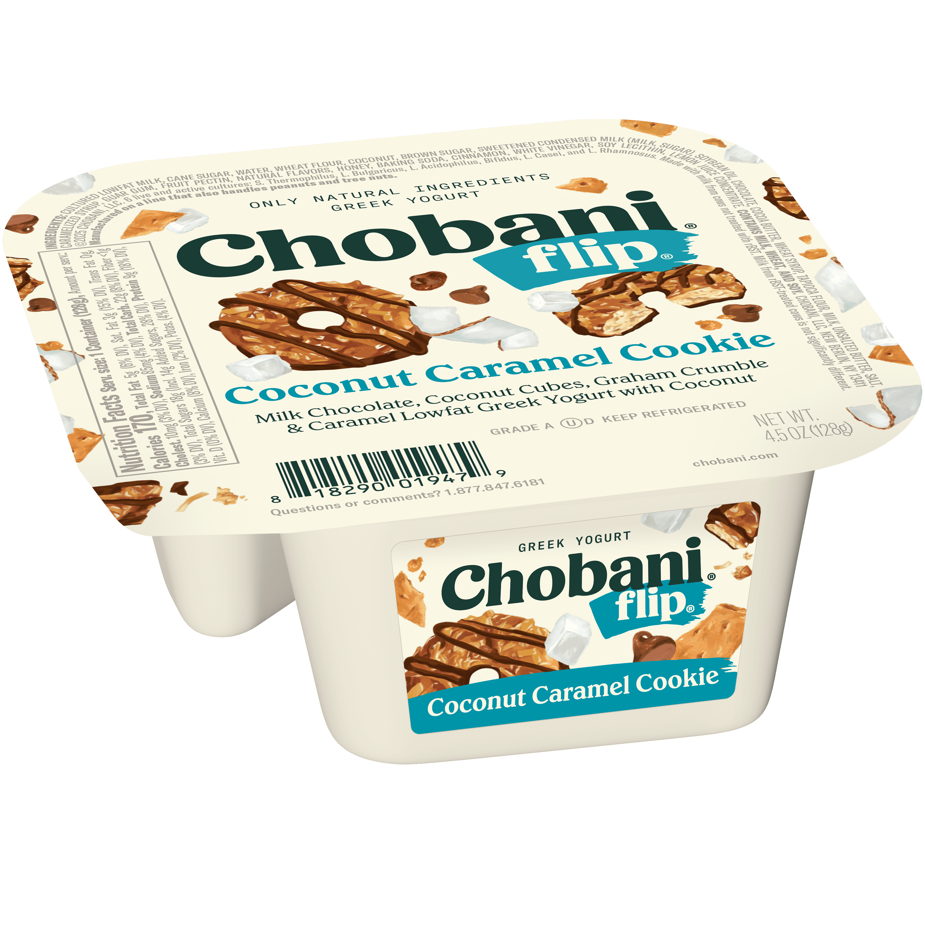 Chobani Flip Low-Fat Greek Yogurt Coconut Caramel Cookie 4.5 oz