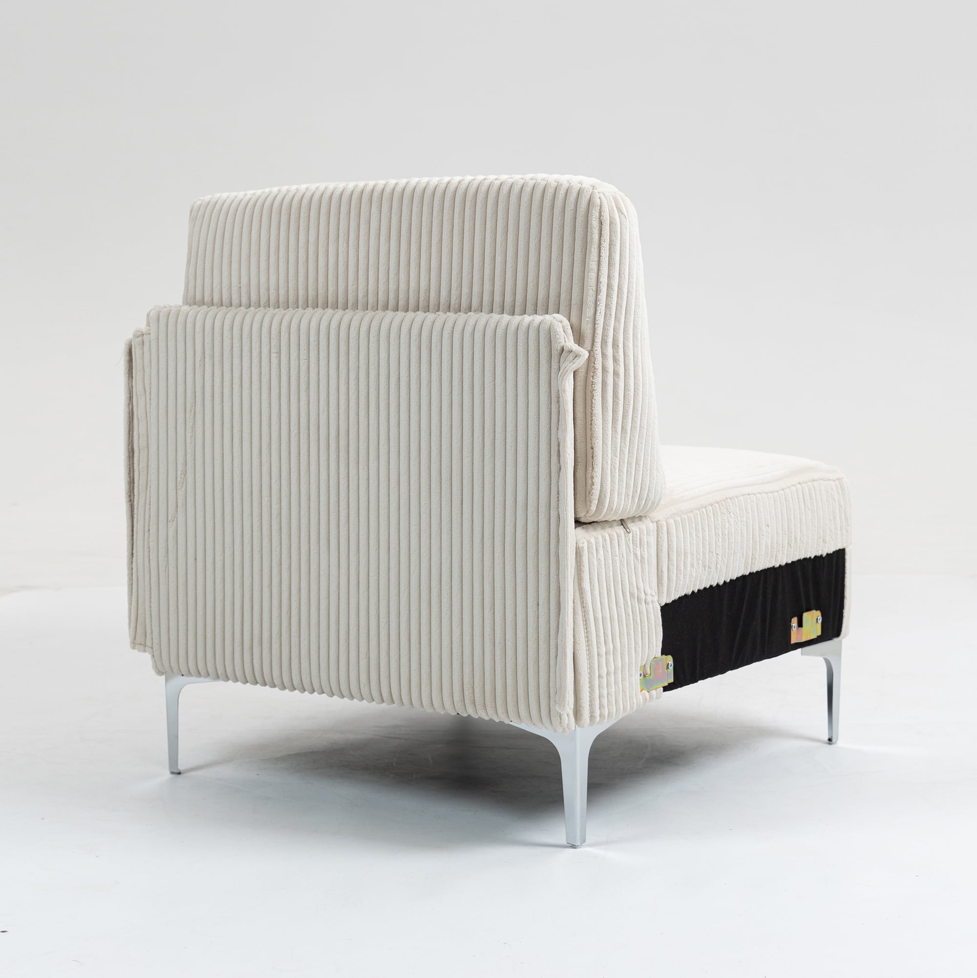 Modular Sectional Sofa, Corner Seat, Middle Seat Module Couch, Beige Corduroy Fabric, DIY Design with Multiple Configurations