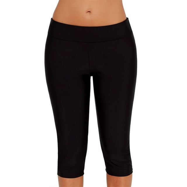 Swim Shorts High Waist Cropped Trousers Beach Pants Swimsuit Skin Friendly Bathing Trunks Strong Sunscreen Sweat Absorption M