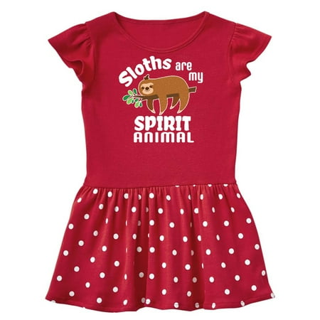 

Inktastic Sloths Are My Spirit Animal with Cute Sloth Illustration Gift Baby Girl Dress