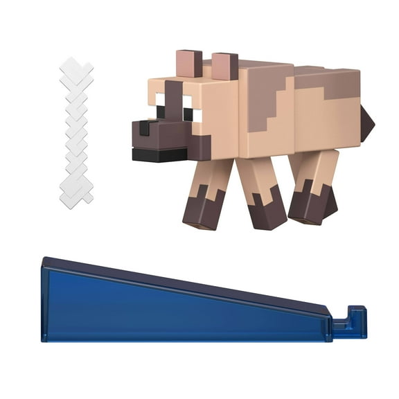 Minecraft Chestnut Wolf Action Figure & Accessory Set, 3.25-inch Scale Collectible Toy