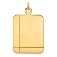 thumbnail image 1 of 14k Yellow Gold Plain Rectangular .018 Gauge Engravable Disc Charm, 1 of 3