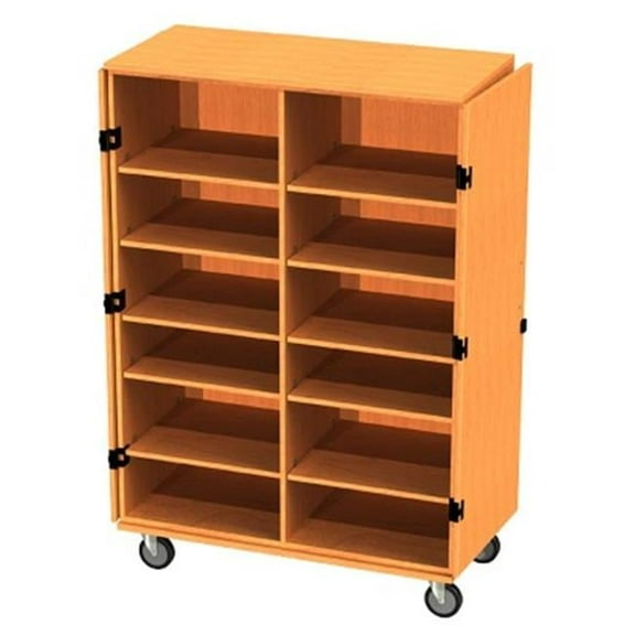 48 X 24 X 60 Transporter Storage Cabinet in Folkstone With Center Divider, 6 Adjustable - 1 Fixed Shelves, Casters