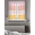 thumbnail image 5 of Colorful Stripe Curtains 45 Inch Length,Sheer Curtains for Bedroom Living Room Window Modern Pink Red Yellow Vertical Striped Rod Pocket Drapes Kitchen Curtains Small Half Window 42"x45" 2 Panels, 5 of 6