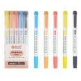 thumbnail image 1 of amdohai Dual Tip Highlighter, Broad Chisel and Fine Point, Assorted Colors, 5 Count, 1 of 8