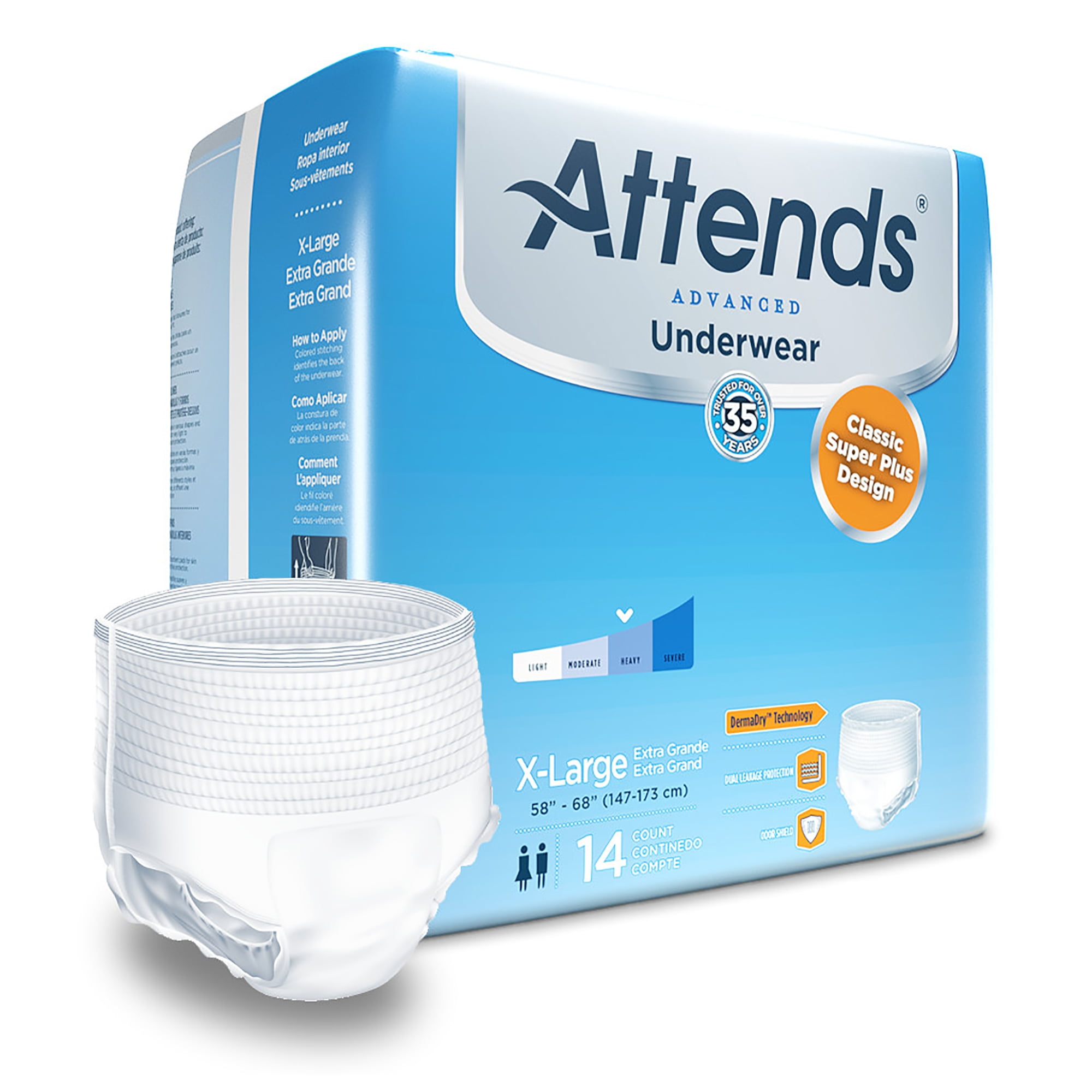 Attends Disposable Underwear XLarge, APP0740, Heavy, 56 Ct Walmart