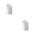 thumbnail image 1 of Advancent Lámpara de de decoración LED sin llama de luz de té de plástico eléctrico con luz de vela, superficie lisa, blanco Blanco brillante 2piezas Advancent CBP017347, 1 of 6