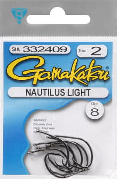 Gamakatsu 332410 Nautilus Light Live Bait Circle Hook Size 1 