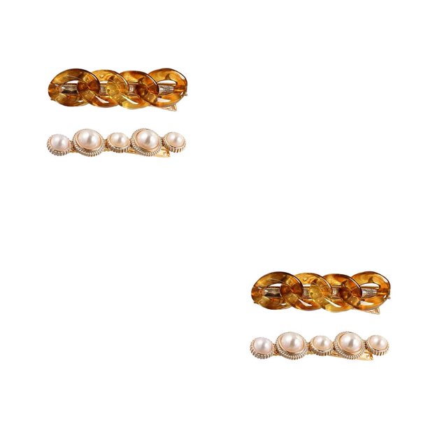 Jumpingount Pinzas para el cabello para mujer, horquilla brillante, accesorios de maquillaje para peluquería, decoración, horquilla, regalos para perla ámbar 2piezas Jumpingount CBP215148
