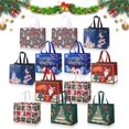 thumbnail image 1 of Paquete de 12 bolsas de regalo de Navidad, coloridas bolsas navideñas, bolsas navideñas no tejidas reutilizables para embalaje de regalos, suministros para fiestas navideñas, 1 of 4