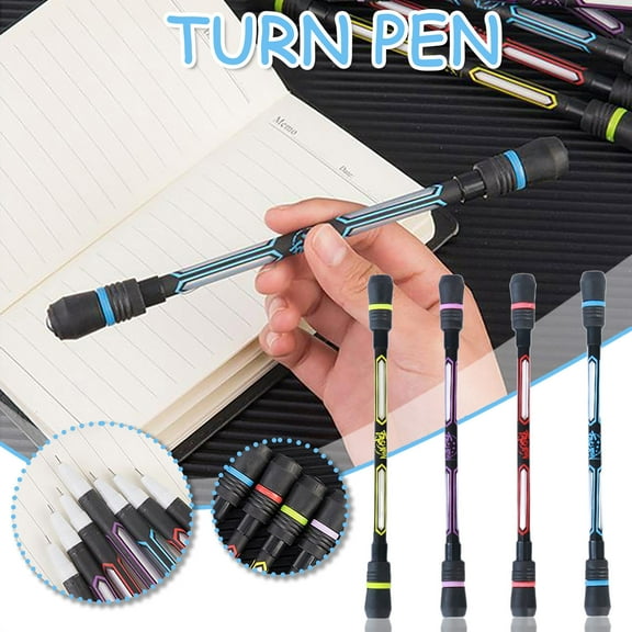 Creative Spinning Pen for Students Gaming Rotating Pen, Non-slip Coated Erasable Blue Ink Pen, Professional Rolling Finger Pen for Beginner Practice & Stress Relief Toy Gift