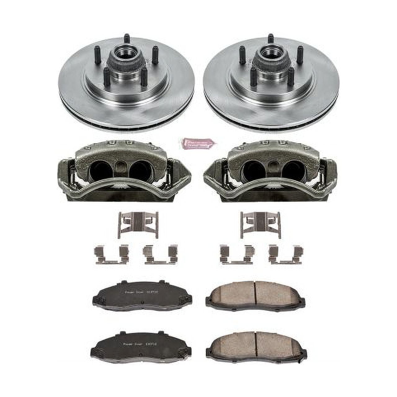 PowerStop Front Stock Replacement Brake Pad and Rotor Kit with Calipers Fits: FORD LINCOLN Select Models KCOE1914A