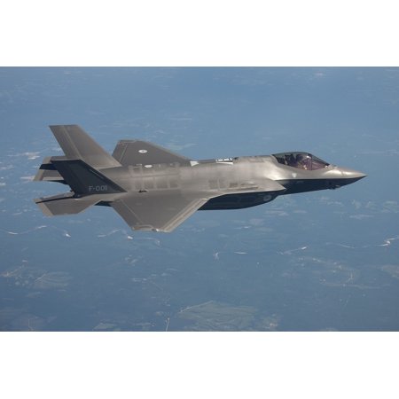 Canvas Print Flying Fighter Military Jet F-35 Flight Airplane Stretched Canvas 10 x