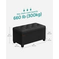 thumbnail image 6 of SONGMICS 30" Storage Ottoman Bench Hold up to 660lbs Bedroom Ottoman Bench Enough Storage for Bedroom Entryway Living Room Black, 6 of 6