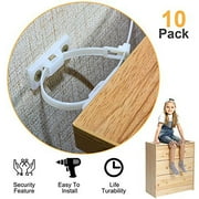 Furniture Straps 10 Pack Wall Anchor Furniture Anchors for Baby Proofing Safety Anti Tip Furniture Nylon Straps, Bearing 132Ib