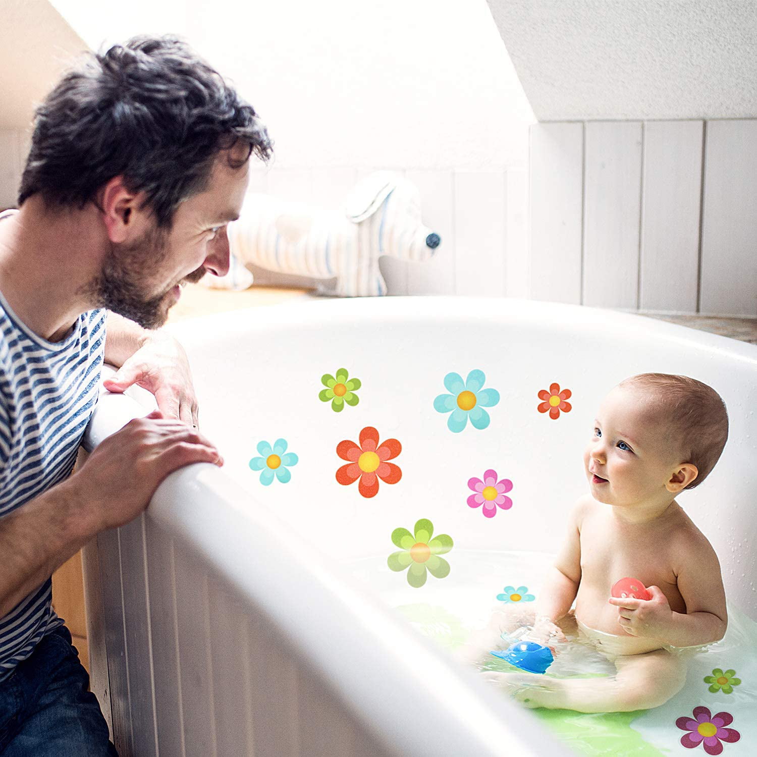 Bath Tub Anti-slip Discs Non Skid Adhesive Shower Stickers Appliques Treads 