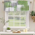 thumbnail image 2 of Sage Green Gray Curtain Valances for Windows, Kitchen Valance Window Treatments Panel 2 Pack, Modern Oil Painted Geometric Abstract Rod Pocket Short Curtains for Bathroom Bedroom 42 x 18 Inch, 2 of 8