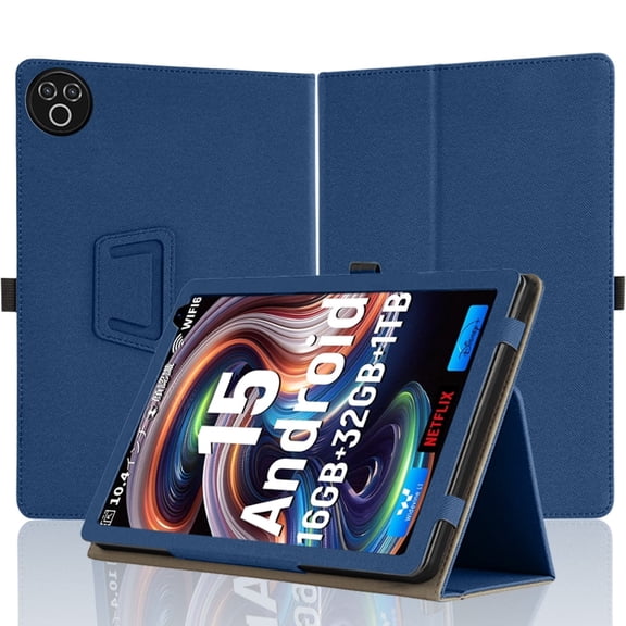[NSFN] for AEE ZO TP1003 Case,AE EZO TP1003-BK 10.1 Inch Tablet Case Protective Case with Handheld Band Premium PU Leather  Dark Blue