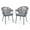 Dark Gray, variant on Nuu Garden 2 Piece Outdoor Aluminum Chair Set, Woven Rope Conversation Chairs with Seat Cushions, Beige