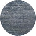 thumbnail image 1 of Ahgly Company Machine Washable Indoor Round Industrial Modern Dark Blue Grey Blue Area Rugs, 4' Round, 1 of 7
