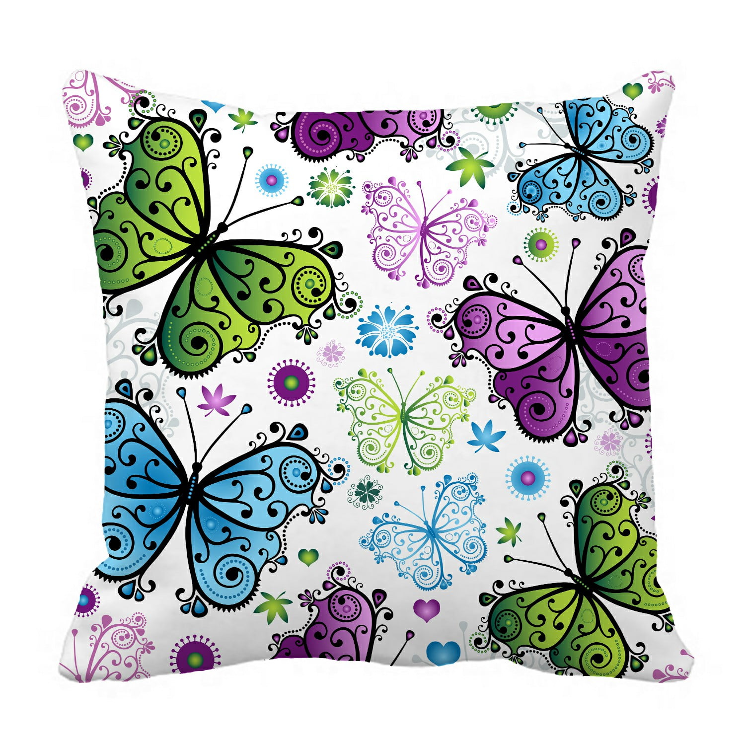 ABPHQTO Spring Bright Colorful Butterflies Pillow Case Pillow Cover ...