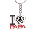 thumbnail image 1 of Pulpo negro patron de vida marina El soporte del llavero de metal del llavero ama a papá, 1 of 3