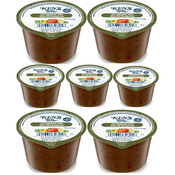 30 Count | Salad Dressing Dipping Sauce Portion Cups | Single Serve Packets (Lite Balsamic With Olive Oil)