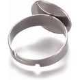 thumbnail image 2 of 5 Pcs Flat Round Pad Ring Settings Resistant Adjustable 304 Stainless Steel Finger Rings Components Fingerring Base Bezels for Jewelry Making Tray: 14.5mm Size 7 17.5mm for DIY, 2 of 2