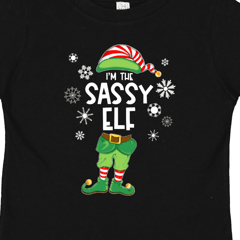 Inktastic Funny Christmas I'm the Sassy Elf with Shoes and Hat Boys or Girls Toddler T-Shirt