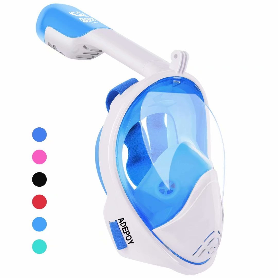 adepoy Full Face Snorkel Mask, Snorkeling Mask for Adults and Kids with