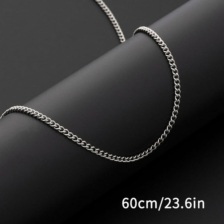 hanxiulin 24 inch metal necklace men's simple titanium steel chain