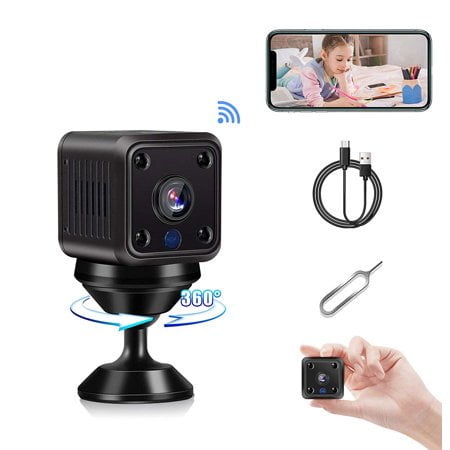 XGODY 1080P Mini Camera 360°Wireless Security Camera With Battery,Night Vision,Motion Detection Baby Monitor With Magnet Bracket MC61