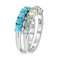 thumbnail image 2 of Stainless Steel  Natural Sleeping Beauty Turquoise Opal Stackable Ring for Women Jewelry for Women Size 9 Ct. 1.40  Boho Western Birthday Christmas Gifts, 2 of 6