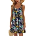 thumbnail image 2 of Vestido playero sin mangas con cuello redondo y pliegues para mujer Vestido playero sin mangas con pliegues y cuello redondo para mujer Precio inmejorable, 2 of 2