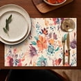 thumbnail image 5 of Pioneer Flower Floral Print Pattern Summer Placemats Table Placemats Set Of 4-Linen Kitchen Washable Placemats Table Mats 12x18 Inch Non-Slip Heat Resistant, 5 of 5