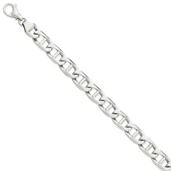 14K White Gold 10.3mm Hand-Polished Anchor Link Bracelet
