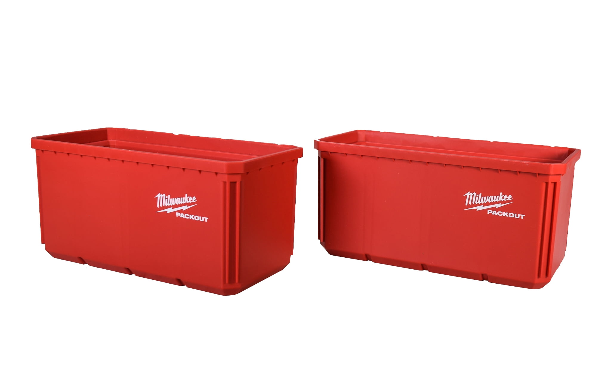 Milwaukee Packout Shop Storage 8 in. W X 7.3 in. H Garage Organizer Large Parts Bin Set Red