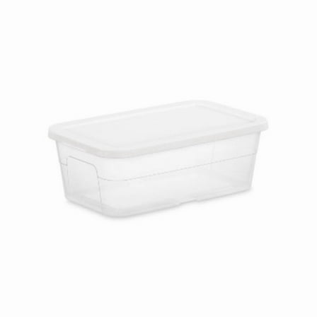 6qt Clear Storage Box White
