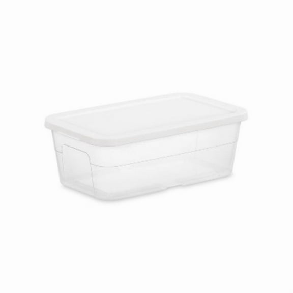 6qt Clear Storage Box White -