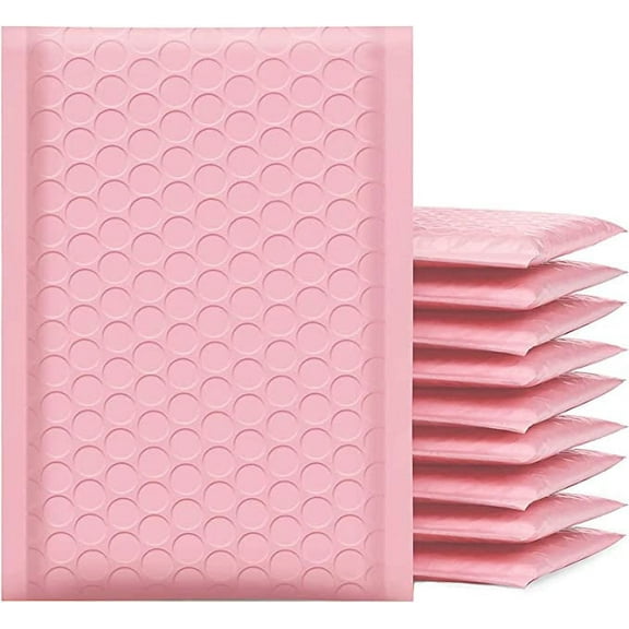 Yens Poly Bubble Mailer, Cushioning Padded Envelopes for Shipping, Mailing, Packaging, 8.5 X 11 in, Light Pink, 200 Count