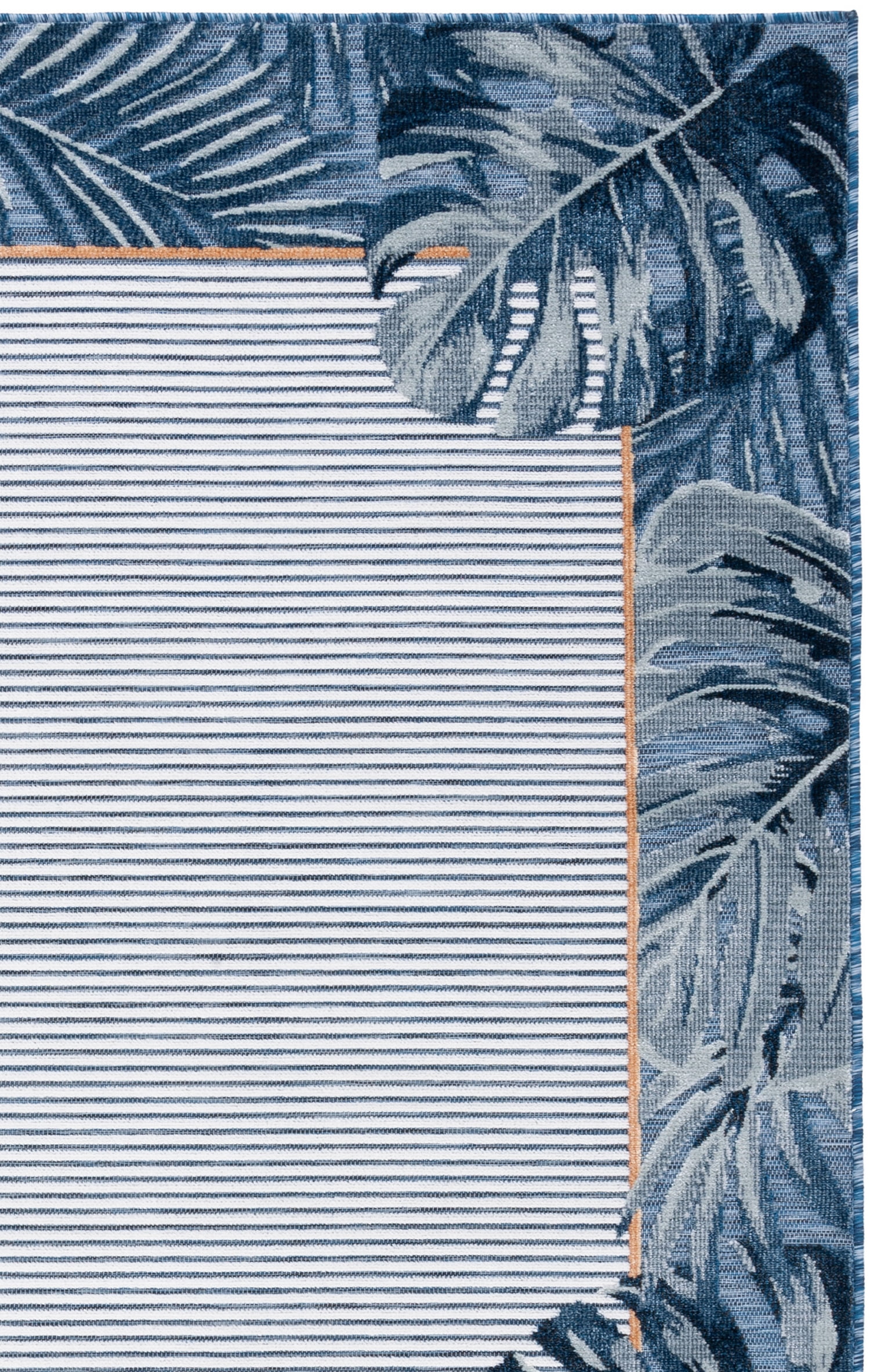 SAFAVIEH Cabana Elvina Botanical Indoor/Outdoor Runner Rug, Ivory/Navy, 2' x 10'