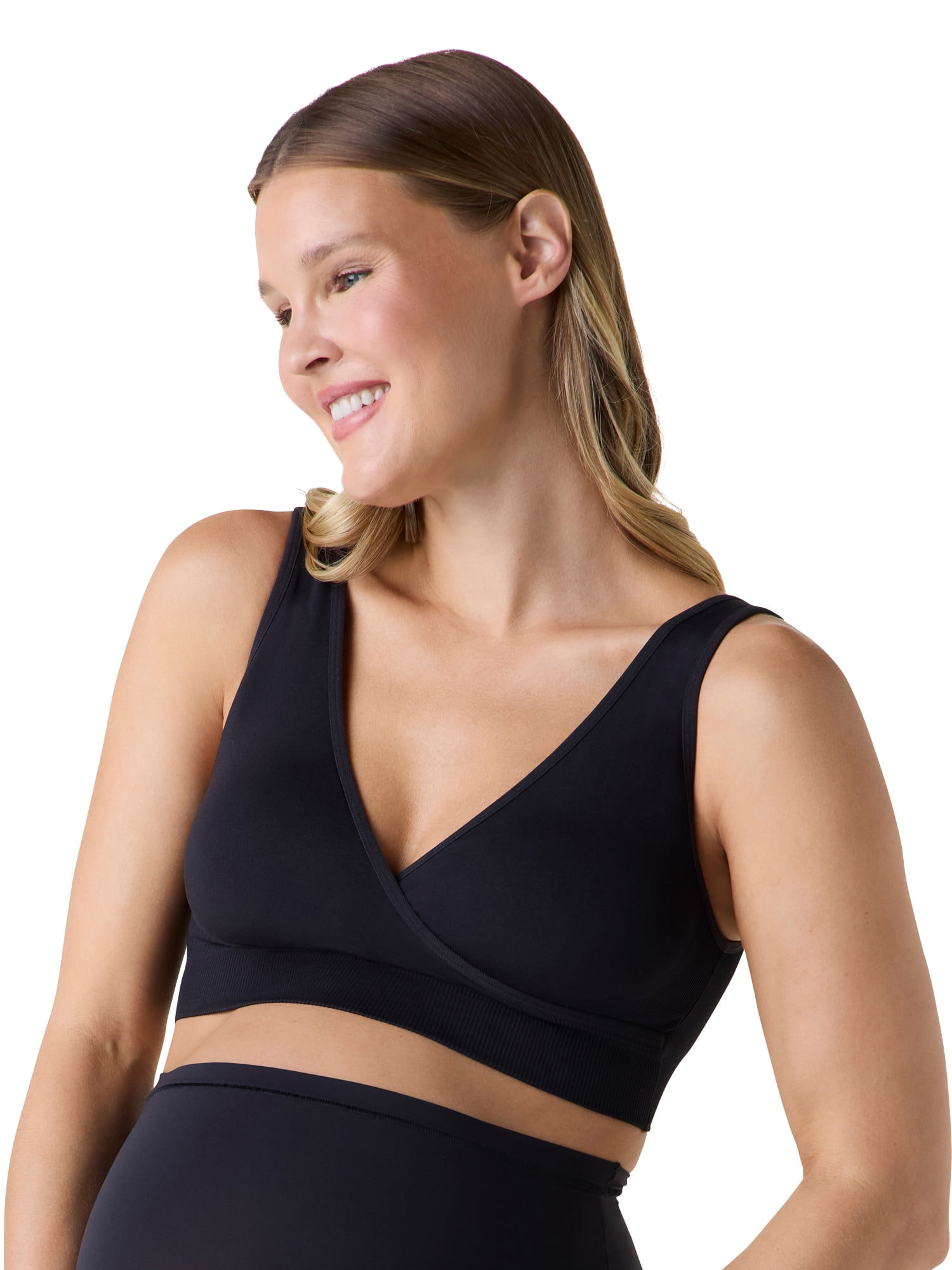 Ingrid & Isabel For Every Belly Women's Maternity & Nursing Seamless Crossover Bra, 2-Pack, SizesXS-4XL