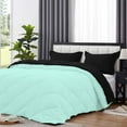 thumbnail image 4 of D.N.G. BEDDINGS 5 Piece Luxury Reversible Diamond Pattern Comforter Set Premium Super Soft, All Season 800 TC, 100% Egyptian Cotton Oversized Super King Size Aqua Blue/Black Solid Color, 4 of 7