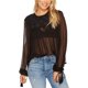 thumbnail image 1 of Free People Womens Retro Femme Knit Blusa, Negro, Grande Free People Tejer, 1 of 1