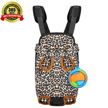 Pet Carrier Backpack,Pet Front Cat Dog Carrier Backpack Travel Bag,Legs & Tail Out,Easy Fit for Shopping Walking Hiking,Wide Straps with Shoulder Pads Bonus Foldable Water