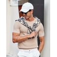 thumbnail image 5 of COOFANDY Mens Knit T Shirts Crewneck Dress Shirts Short Sleeve Under T Shirt Summer Resort Wear, 5 of 9