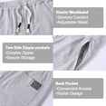 thumbnail image 3 of Men's Cotton Shorts Casual Elastic Waist Drawstring Summer Beach Vacation Yoga Golf Shorts with Zipper Pockets, 3 of 7